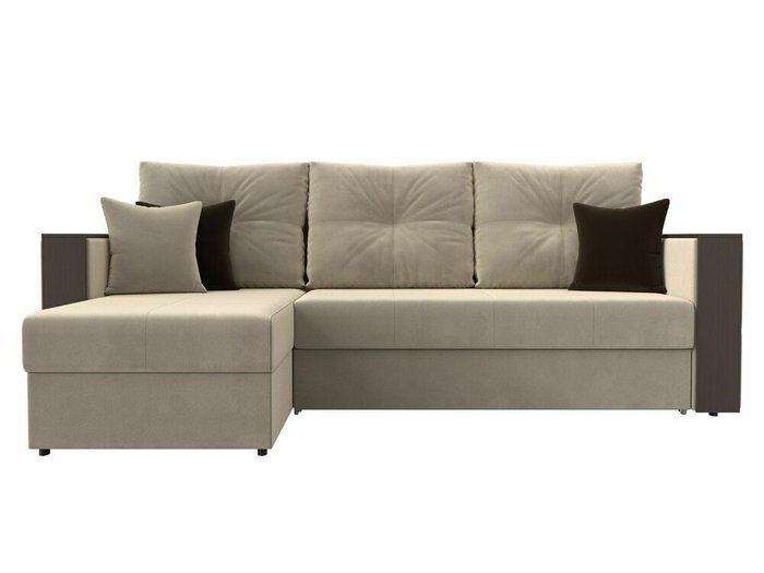 Угловой диван-кровать Валенсия бежевого цвета левый угол - купить Угловые диваны по цене 39999.0