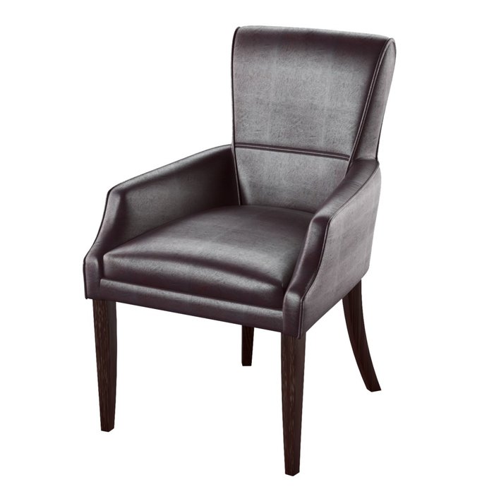 Стул-кресло мягкий Yukka коричневого цвета (экокожа)