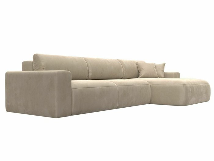 Угловой диван-кровать Лига 036 Классик Лонг бежевого цвета правый угол - лучшие Угловые диваны в INMYROOM