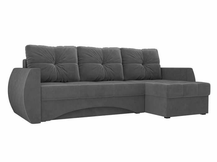 Угловой диван-кровать Сатурн серого цвета правый угол