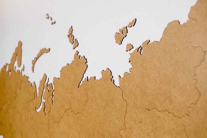 Карта-пазл Wall Decoration Российская Федерация коричневого цвета - лучшие Декор стен в INMYROOM
