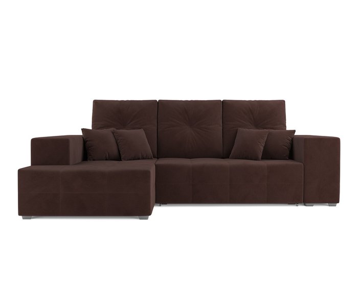 Угловой диван-кровать Монреаль темно-коричневого цвета левый угол - купить Угловые диваны по цене 39990.0