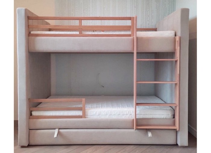 Двухъярусная кровать Cosy 90х200 бежевого цвета - лучшие Двухъярусные кроватки в INMYROOM