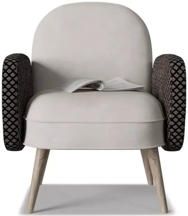Кресло Бержер серо-бежевого цвета - купить Интерьерные кресла по цене 14000.0