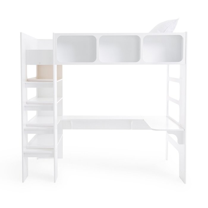 Кровать-чердак со встроенным письменным столом No Duplex 90x190 белого цвета - лучшие Кровати-чердаки в INMYROOM
