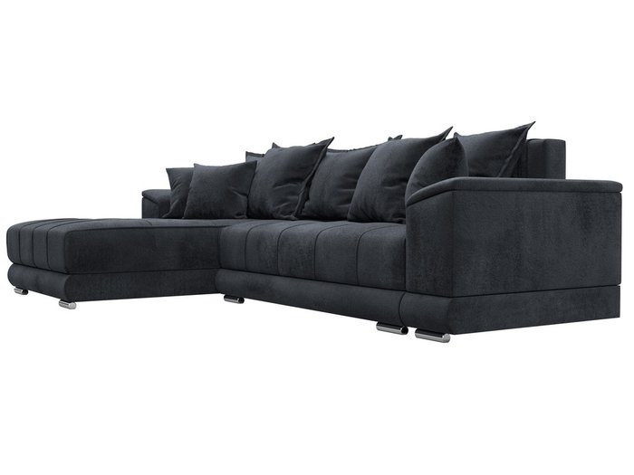 Угловой диван-кровать НордСтар в обивке из велюра темно-серого цвета левый - лучшие Угловые диваны в INMYROOM Угловой диван-кровать НордСтар в обивке из велюра темно-серого цвета левый - лучшие Угловые диваны в INMYROOM