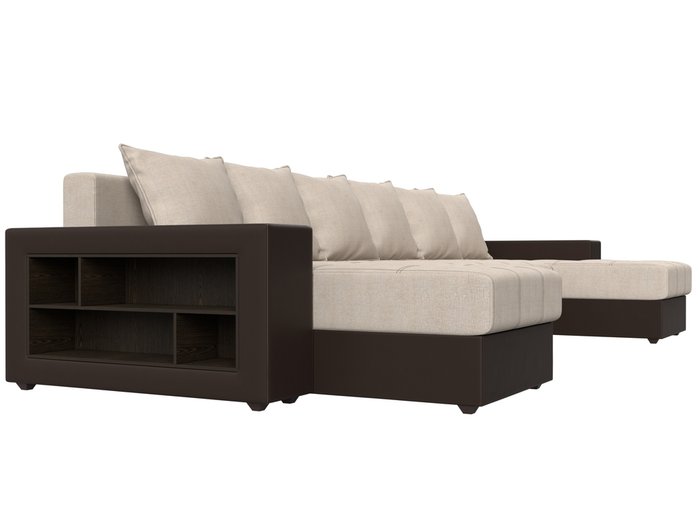 Уловой диван-кровать Дубай бежевого цвета (ткань\экокожа) - лучшие Угловые диваны в INMYROOM