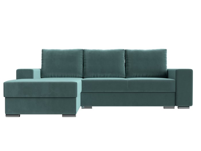 Угловой диван-кровать Дрезден бирюзового цвета левый угол - купить Угловые диваны по цене 68999.0