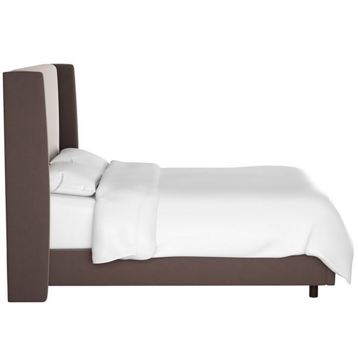Кровать Kelly Wingback Smoke Velvet коричневого цвета 160х200 - купить Кровати для спальни по цене 102000.0