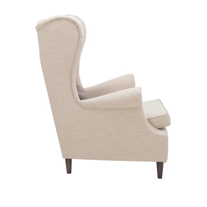 Кресло Винтаж бежевого цвета на деревянных ножках - лучшие Интерьерные кресла в INMYROOM