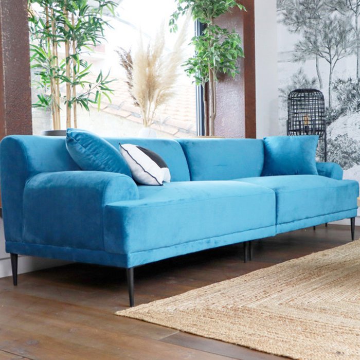Диван Mia светло-синего цвета - лучшие Прямые диваны в INMYROOM