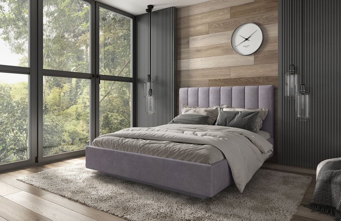 Кровать Sabrina 160х200 серого цвета с подъемным механизмом - купить Кровати для спальни по цене 49999.0 Кровать Sabrina 160х200 серого цвета с подъемным механизмом - купить Кровати для спальни по цене 49999.0