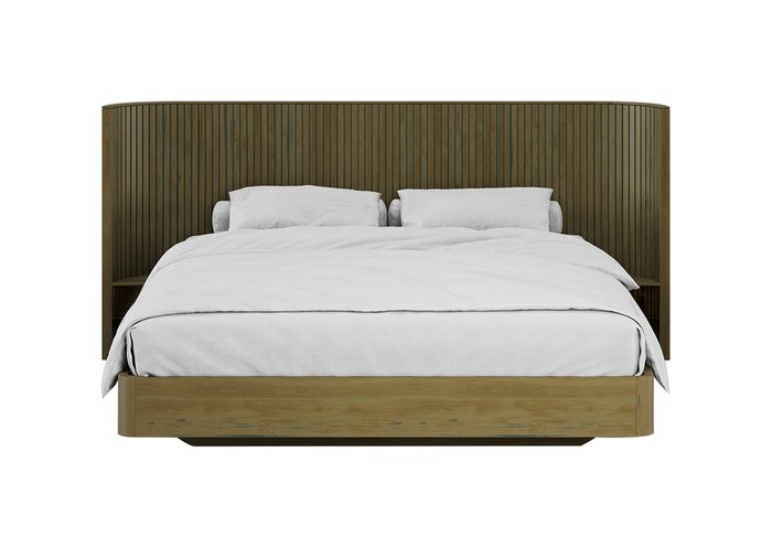 Кровать двуспальная Eclipse 160х200 коричнево-бирюзового цвета