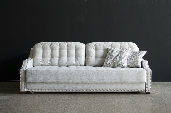 Диван-кровать Бергамо светло-серого цвета - купить Прямые диваны по цене 85900.0