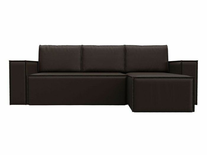 Угловой диван-кровать Куба темно-коричневого цвета (экокожа) правый угол - купить Угловые диваны по цене 55999.0