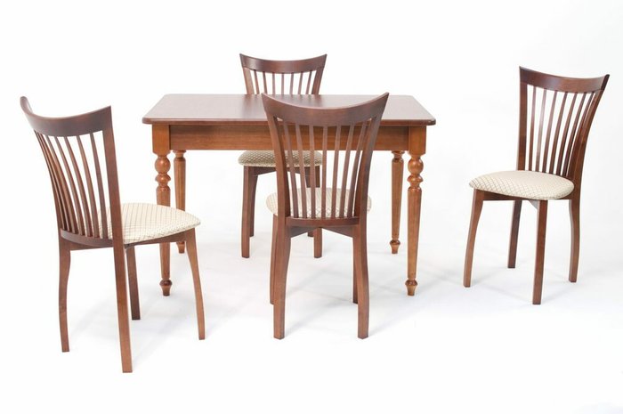 Обеденная группа Вивальди 120 со стульями бежво-коричневого цвета