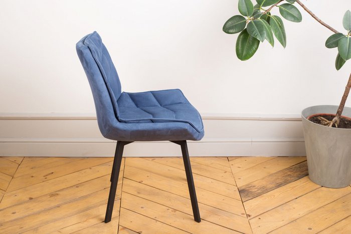 Стул Capella синего цвета с черными ножками - купить Обеденные стулья по цене 8990.0