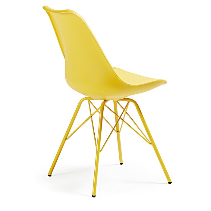 Cтул Lars желтый с металлическими ножками - лучшие Обеденные стулья в INMYROOM
