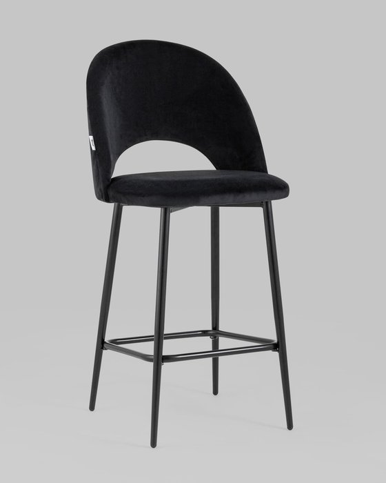 Стул полубарный Меган черного цвета - купить Барные стулья по цене 8990.0