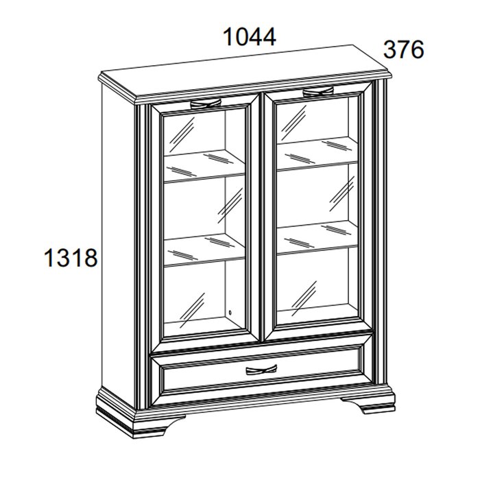Шкаф-витрина Monako с выдвижным ящиком  - купить Шкафы витринные по цене 30799.0