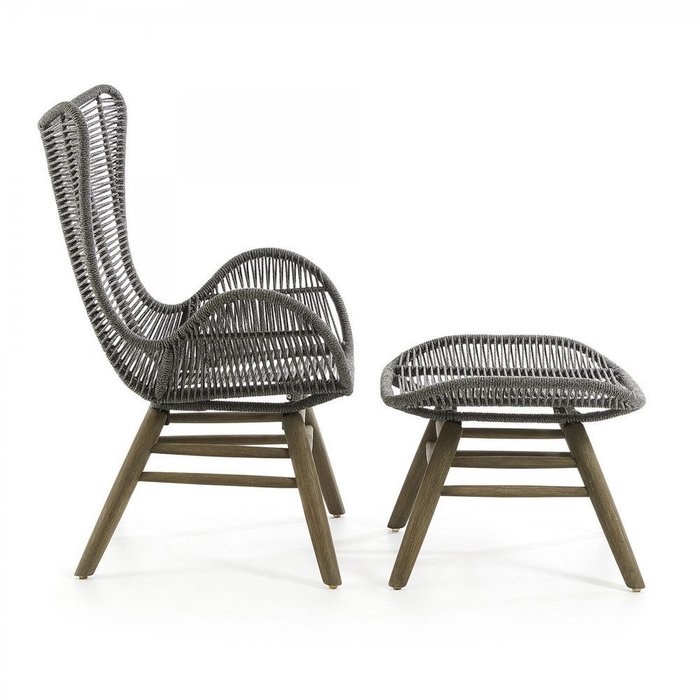  Кресло с пуфом Julia Grup KUBIC серое - купить Интерьерные кресла по цене 69990.0
