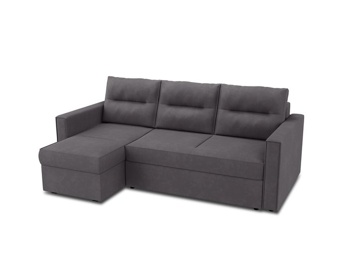 Угловой диван-кровать левый Macao темно-серого цвета - купить Угловые диваны по цене 72100.0