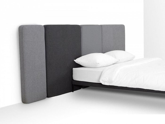 Кровать Licata 160х200 композиция 3 серого цвета - лучшие Кровати для спальни в INMYROOM