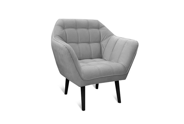 Кресло Остин светло-серого цвета с ножками цвета венге