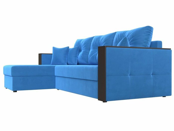 Угловой диван-кровать Валенсия голубого цвета левый угол - лучшие Угловые диваны в INMYROOM