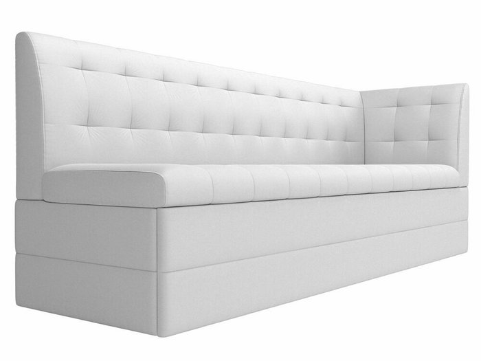 Кухонный прямой диван Бриз белого цвета (экокожа) - лучшие Прямые диваны в INMYROOM