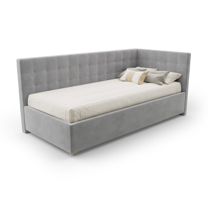 Кровать Версаль 90х200 светло-серого цвета без подъемного механизма
