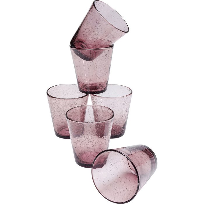 Набор из шести стакан Bubbles красного цвета - лучшие Бокалы и стаканы в INMYROOM