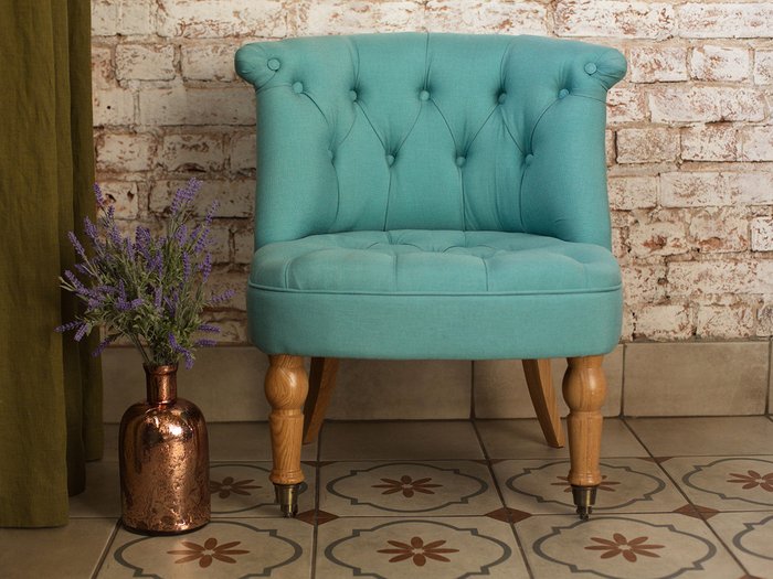 Кресло Visconte с колёсиками мятного цвета - лучшие Интерьерные кресла в INMYROOM
