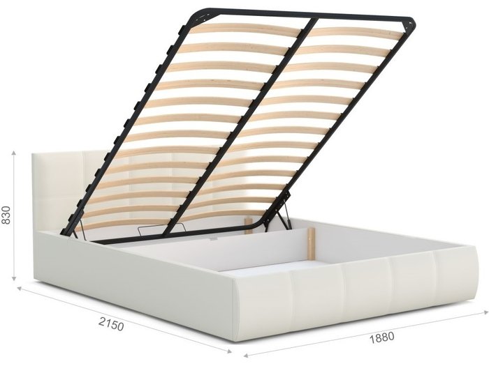 Кровать с подъемным механизмом Верона 180х200 молочного цвета - купить Кровати для спальни по цене 27068.0