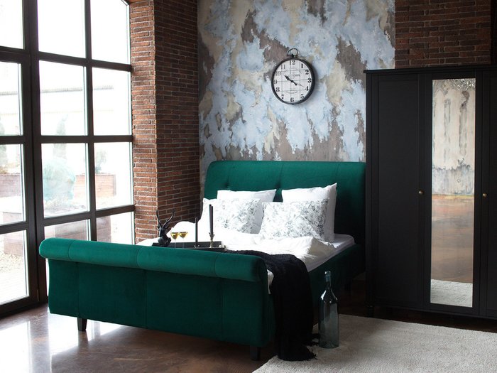 Кровать Lounge зеленого цвета 160х200 - лучшие Кровати для спальни в INMYROOM