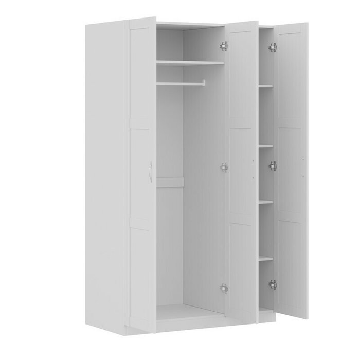 Шкаф трехдверный с рамочным фасадом Пегас белого цвета - купить Шкафы распашные по цене 21999.0