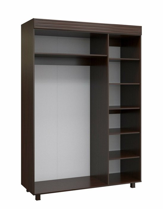 Шкаф трехдверный с зеркалом Элизабет темно-коричневого цвета - лучшие Шкафы распашные в INMYROOM
