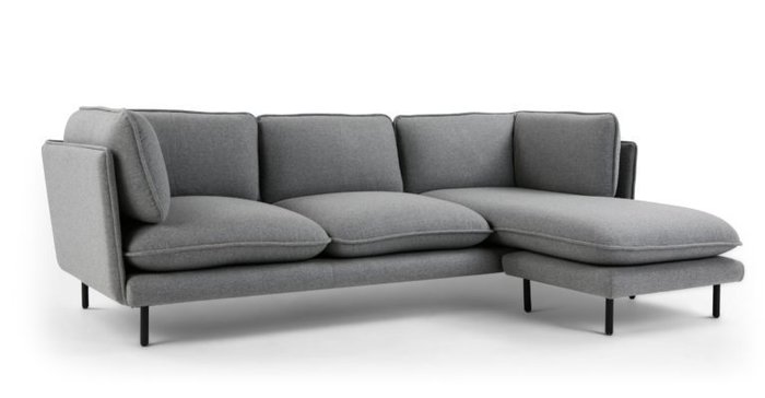 Угловой диван Wes серого цвета - лучшие Угловые диваны в INMYROOM