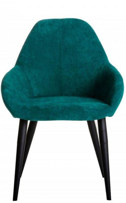 Стул Kent изумрудного цвета с черными ножками - лучшие Обеденные стулья в INMYROOM