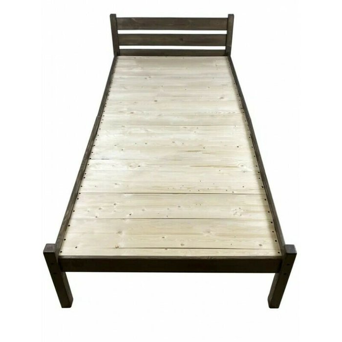 Кровать Классика Компакт сосновая со сплошным основанием 90х190 цвета венге - купить Кровати для спальни по цене 10025.0