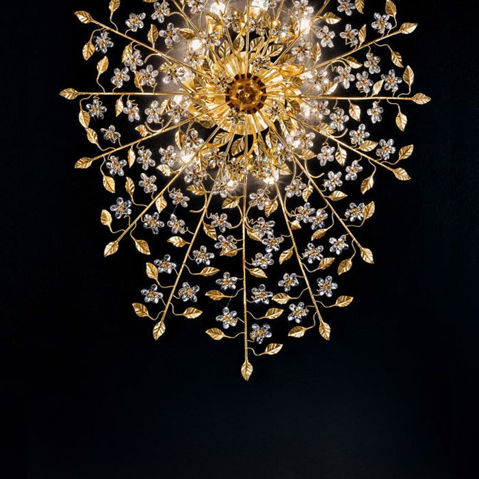 Потолочный светильник Renzo Del Ventisette декорированный стеклянными элементами  - купить Потолочные люстры по цене 139730.0