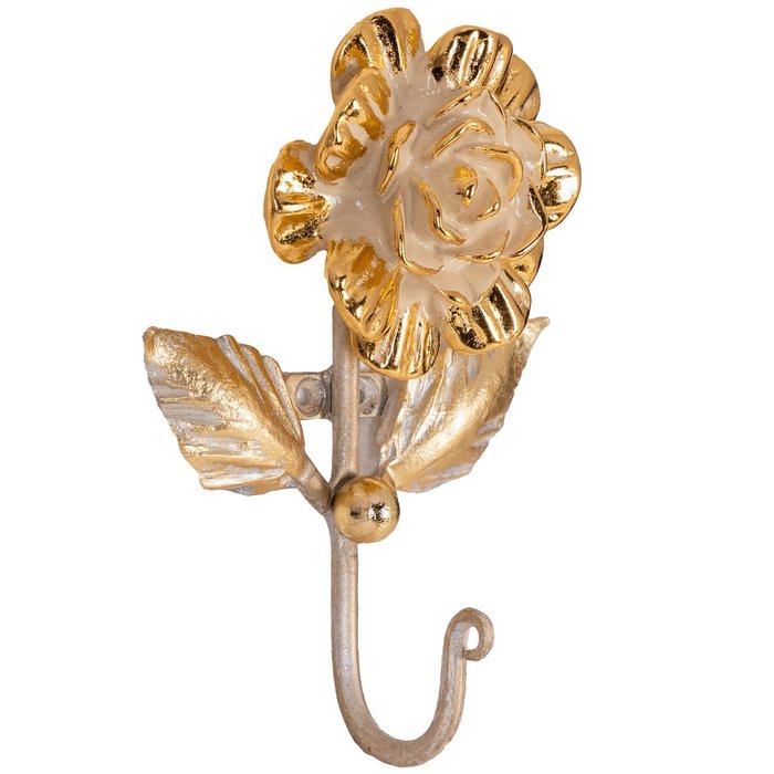 Настенный крючок Роза прованса золотого цвета - купить Крючки по цене 2234.0