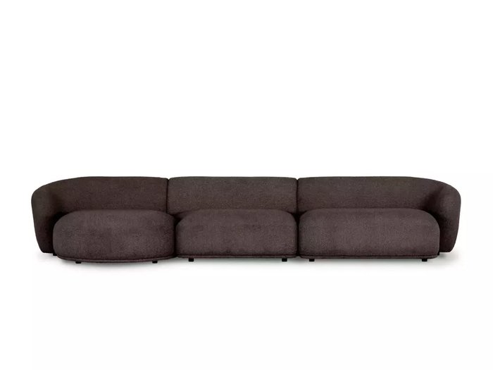 Модульный диван Fabro серо-коричневого цвета левый