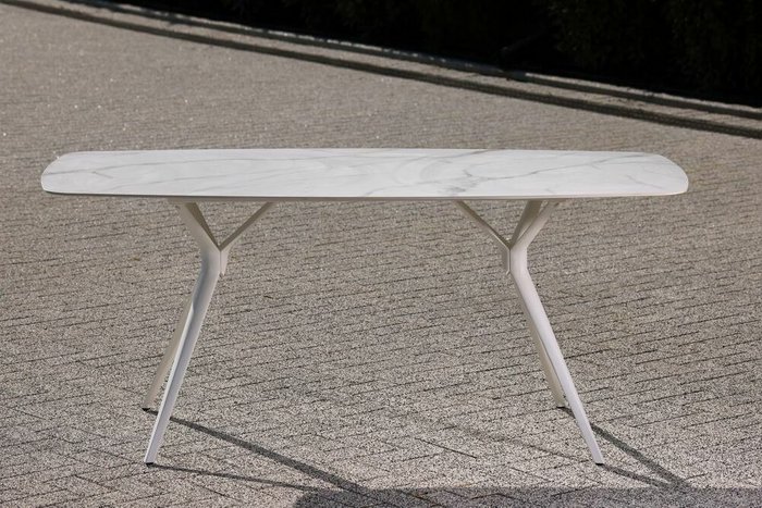 Стол обеденный Бари белого цвета - купить Садовые столы по цене 91140.0