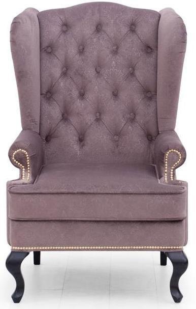 Кресло каминное Largo с ушками дизайн 23 фиолетового цвета - купить Интерьерные кресла по цене 30900.0