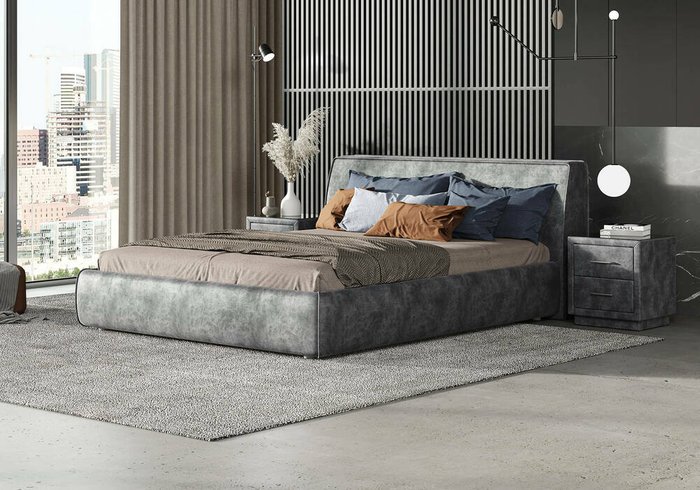 Кровать Altea 160х200 серого цвета (Энигма) без основания и подъемного механизма - лучшие Кровати для спальни в INMYROOM