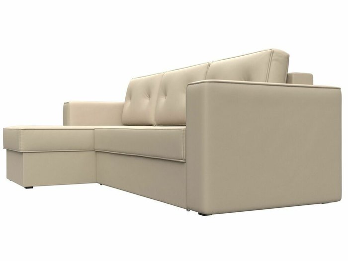 Угловой диван-кровать Принстон бежевого цвета левый угол (экокожа) - лучшие Угловые диваны в INMYROOM