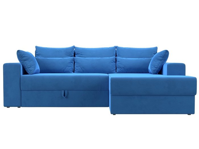 Угловой диван-кровать Мэдисон темно-голубого цвета правый угол - купить Угловые диваны по цене 41990.0