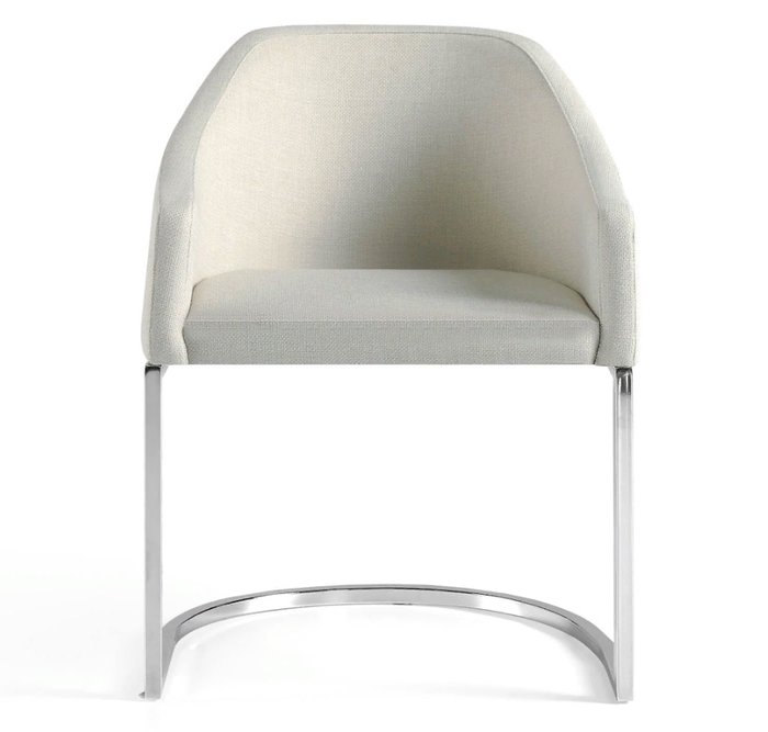 Стул в обивке из кожи кремового цвета - купить Обеденные стулья по цене 42990.0