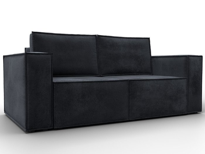 Диван-кровать Куба мини в обивке из велюра темно-серого цвета Диван-кровать Куба мини в обивке из велюра темно-серого цвета